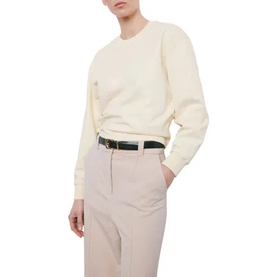 Mango Crewneck Cotton Sweatshirt In Yellow