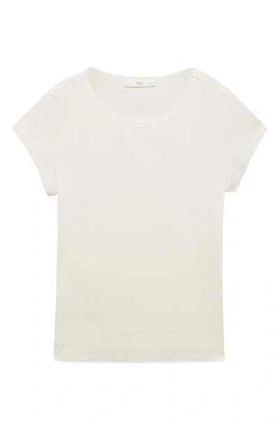 Mango Crewneck Cotton T-shirt In Gold
