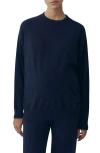 Mango Crewneck Maternity Sweater In Dark Navy