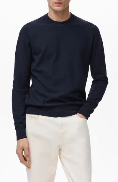MANGO MANGO CREWNECK PIQUÉ SWEATER