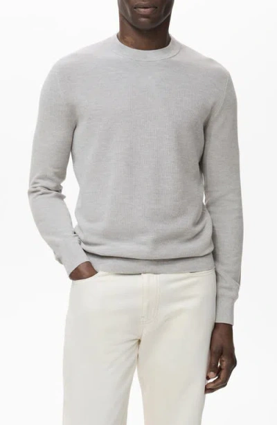 MANGO MANGO CREWNECK PIQUÉ SWEATER