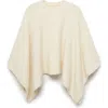 Mango Crewneck Poncho In Ecru