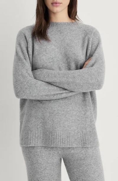 Mango Crewneck Raglan Sleeve Sweater In Gray