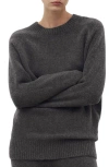 Mango Crewneck Raglan Sleeve Sweater In Gray