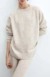 Mango Crewneck Raglan Sleeve Sweater In Neutral