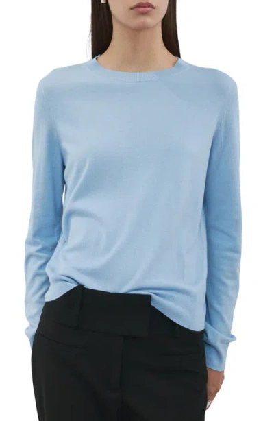 Mango Crewneck Sweater In Blue