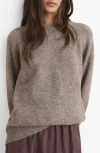 Mango Crewneck Sweater In Brown