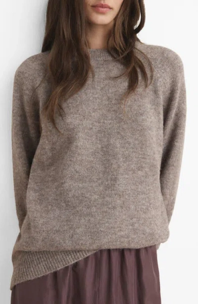 Mango Crewneck Sweater In Brown