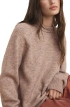 Mango Crewneck Sweater In Brown