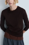 Mango Crewneck Sweater In Chocolate