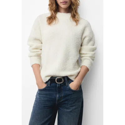 Mango Crewneck Sweater In Ecru