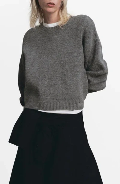 Mango Crewneck Sweater In Gray