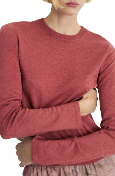 Mango Crewneck Sweater In Medium Pink