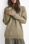 Mango Crewneck Sweater In Neutral