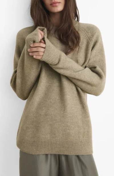 Mango Crewneck Sweater In Neutral