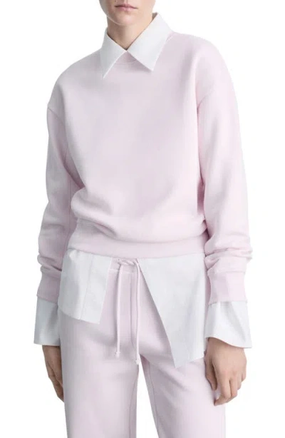 Mango Crewneck Sweatshirt In Pastel Pink