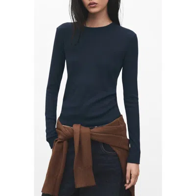 Mango Crewneck Top In Black