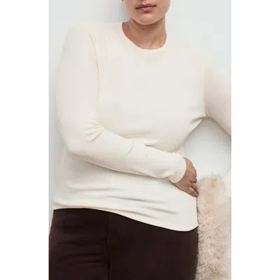 Mango Crewneck Top In Neutral