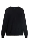 Mango Crewneck Wool Sweater In Black