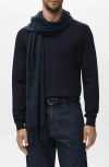 Mango Crewneck Wool Sweater In Blue