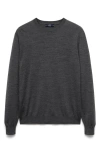 Mango Crewneck Wool Sweater In Dark Heather Grey