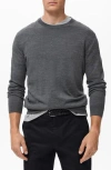 Mango Crewneck Wool Sweater In Gray
