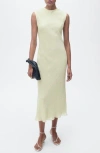 Mango Crinkle Midi Dress In Green