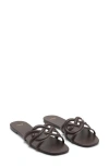 Mango Cut Out Detail Sandals In Burgundy