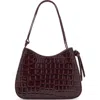 Mango Patent Leather Effect Coconut Bag Burgundy In Burgundy