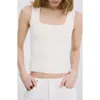 Mango Fitted Top With Wide Straps Off White In White