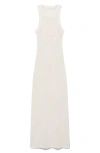Mango Crochet Appliqué Sheer Cotton Blend Cover-up Dress In White