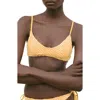 Mango Crochet Bikini Top In Yellow