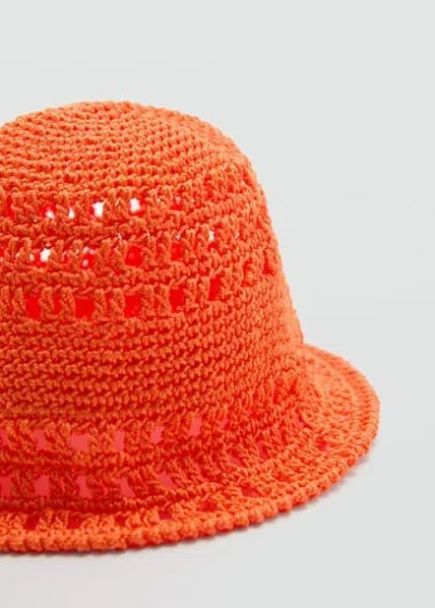 Mango Crochet Bucket Hat Orange