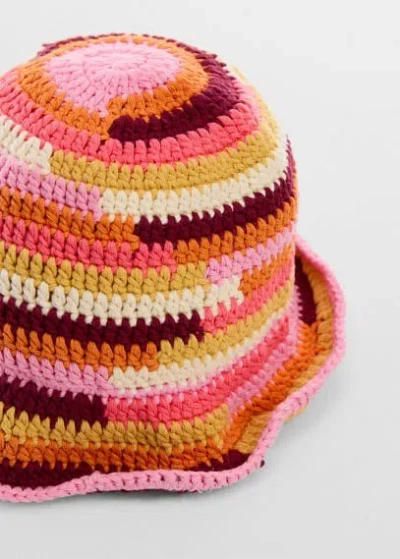 Mango Crochet Bucket Hat Pink
