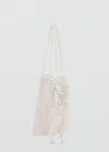 Mango Sac Porté Main Crochet Blanc - Femme - Taille Unique -
