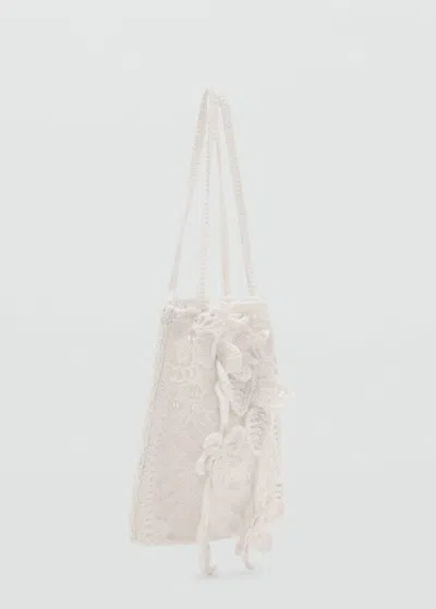 Mango Sac Porté Main Crochet Blanc - Femme - Taille Unique -  In White