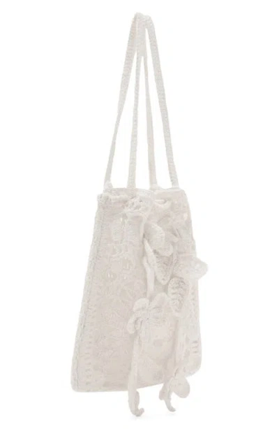 Mango Crochet Handbag In White