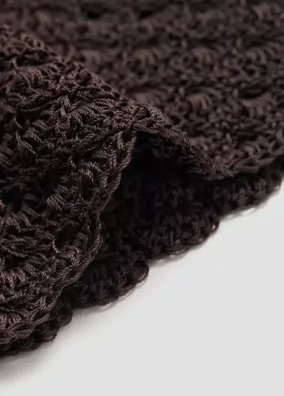 Mango Crochet Hat In Brown