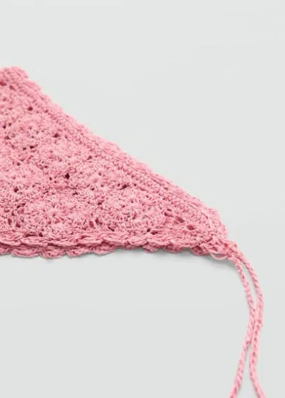 Mango Crochet Knit Handkerchief Pink