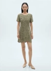 Mango Robe Maille Crochet Kaki - Femme - L -  In Kaki