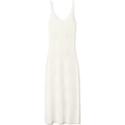 Mango Crochet Midi Tank Dress In White