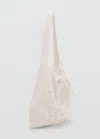 Mango Sac Shopper Crochet Blanc - Femme - Taille Unique -
