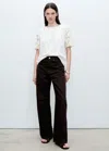 Mango Crochet Sleeve Cotton T-shirt White In White