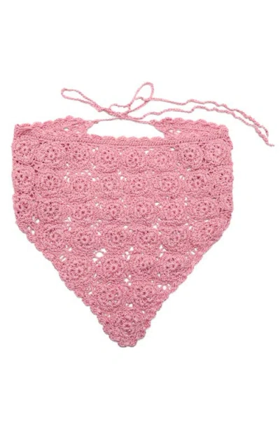 Mango Crochet Stitch Handkerchief In Pink