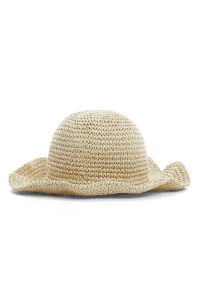 Mango Crochet Sun Hat In Beige