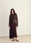 Mango Crochet Sweater With Flowers Chocolate In Brown