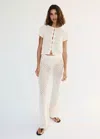 Mango Crocheted Pants With Slits In Neutral