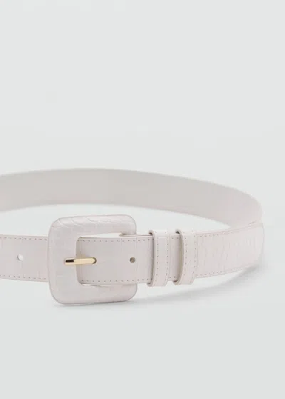 Mango Ceinture Effet Croco Écru - Femme - L -