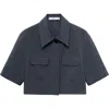 Mango Crop Button-up Shirt In Blue