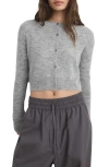 Mango Crop Cardigan In Gray